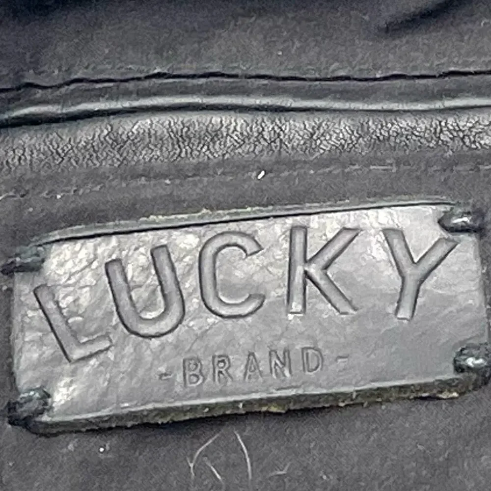 LUCKY BRAND black leather shoulder bag hobo snap closure interior pocket